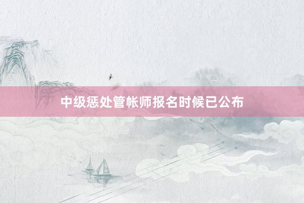 中级惩处管帐师报名时候已公布